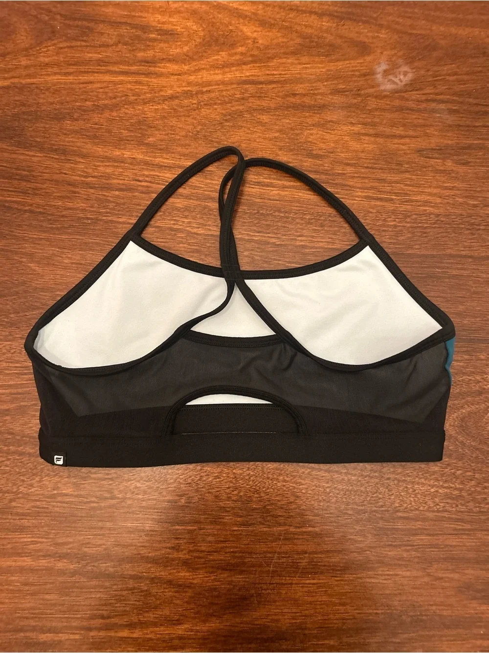 Fabletics Teal and Black Racerback Sports Bra